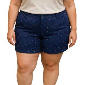 Eddie Bauer Womens Blue Polka Dot Shorts Size 14